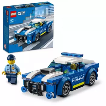 LEGO 60312 City Coche de Policía juguete para niños a partir de 5 años con minifigura de agente pequeña idea de regalo serie Aventuras vehículo de persecución set de construcción Singl