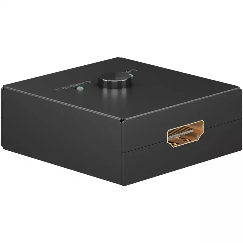 Goobay 58485 Conmutador HDMI manual 2 a 1, 4K 30 Hz, Negro