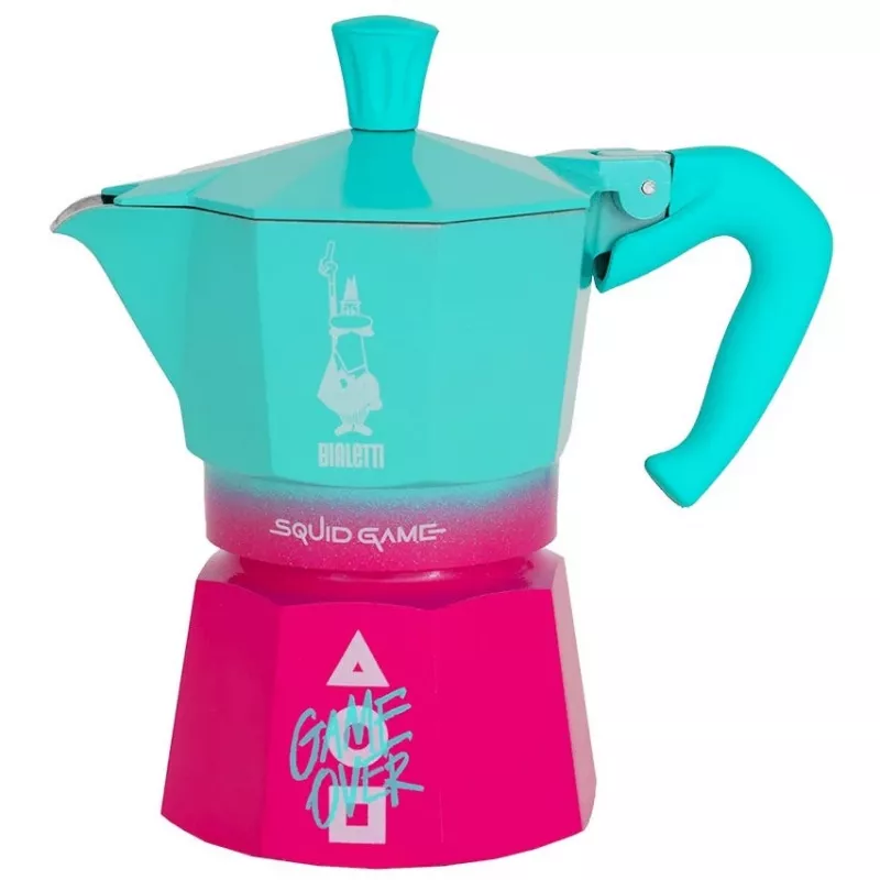 Bialetti Moka Express Squid Game colección de cápsulas - azul rosa