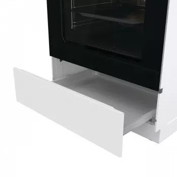 Cocina de gas independiente Gorenje GG6A10WFFM, blanca, encimera de 4 fuegos, horno de gas de 72 L, mandos frontales