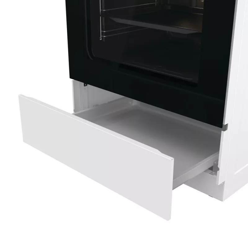 Cocina de gas independiente Gorenje GG6A10WFFM, blanca, encimera de 4 fuegos, horno de gas de 72 L, mandos frontales