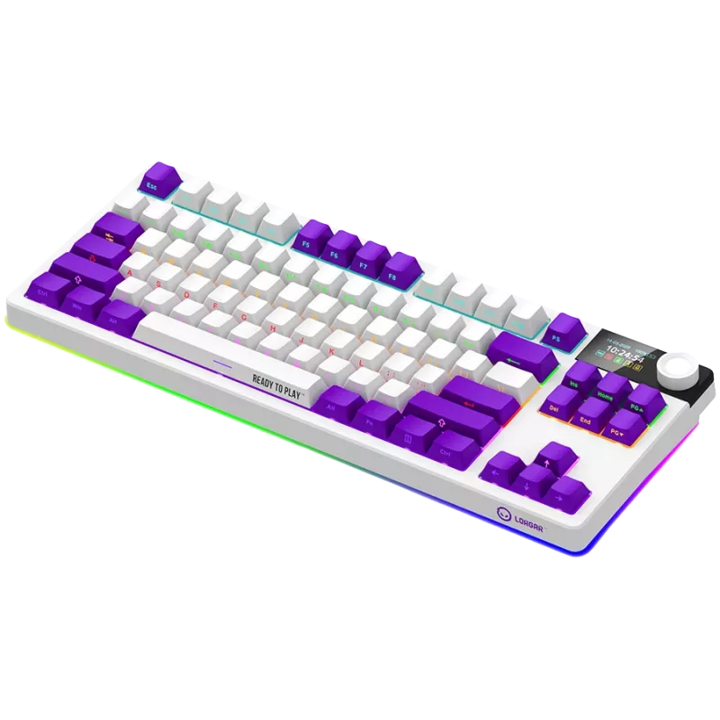 LORGAR KBP70TKLW, teclado gaming mecánico inalámbrico TKL Pro, blanco, distribución EN