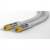 Goobay cable de antena SAT (tipo 135 dB), apantallado cuádruple, 5 m, blanco - dorado, conector F > conector F (70644)