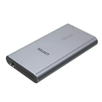 Carcasa SSD Unitek S1206A para 2 unidades M.2 NVMe PCIe Gen3 x4, USB 3.2 Gen 2 (10 Gbit/s), aluminio, USB-C, incluye fuente de alimentación
