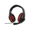 Auriculares gaming con cable GEMBIRD GHS-03 — 20–20000 Hz, cable de 2 m, 250 g, negro/rojo