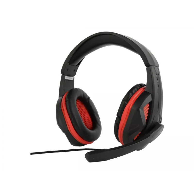 Auriculares gaming con cable GEMBIRD GHS-03 — 20–20000 Hz, cable de 2 m, 250 g, negro/rojo