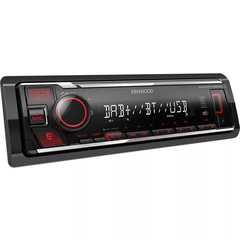 Electrónica KMM-BT408DAB, Negro, 1 DIN, 88 W, 4.0 canales, 50 W, 20 - 20000 Hz