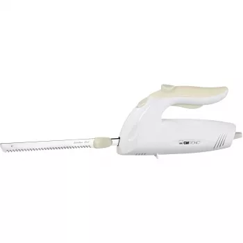 Cuchillo eléctrico CLATRONIC EM 3062, cortador de alimentos manual, blanco, cuchillas de acero inoxidable, 160 W