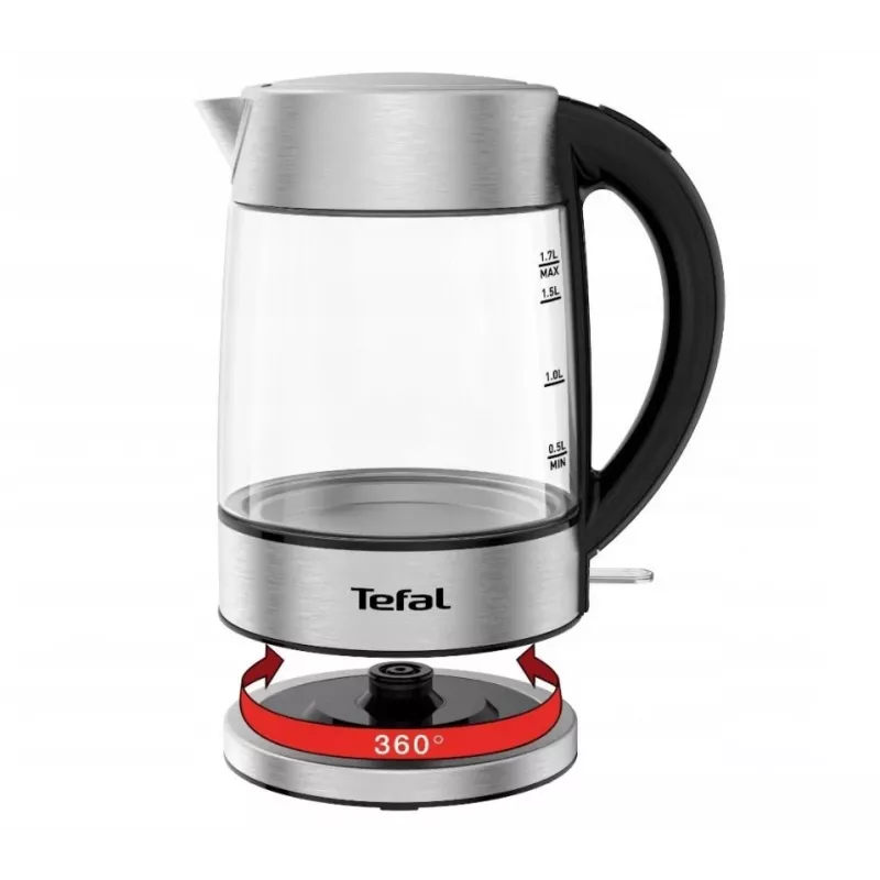 Tefal KI772D Hervidor de agua 1,7 l 2400 W Acero inoxidable, Transparente