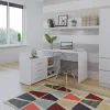 Escritorio de ordenador en esquina Topeshop DANY BIEL KPL blanco rectangular aglomerado