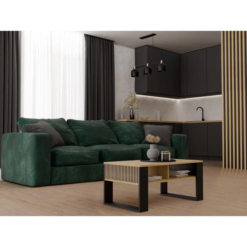 top e shop STOLIK KAWOWY ŁAWA MODERN 2P esbelta Roble Artisan lamas negras