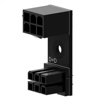 Adaptador PCIe de 6 pines en 180° D+D Singularity SC-A-PCIE6-DD para conector de alimentación de GPU/PCIe