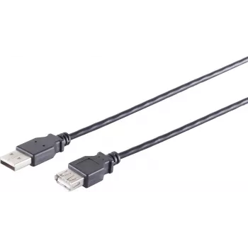 Cable USB-A a USB-A ShiverPeaks 13-24025, USB 2.0, 1 m, negro