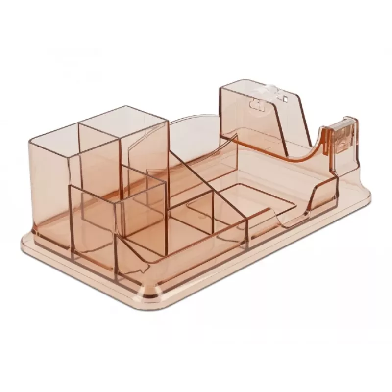 Organizador de escritorio DeLOCK 18341 transparente marrón plástico 145x250x85mm