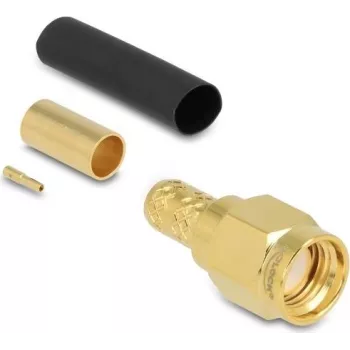 Conector coaxial DELOCK RP-SMA macho 50 Ω, modelo 91789, 7×18×7 mm