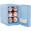 Mini nevera con espejo de maquillaje LED Elle 4 L azul — nevera personal para cosméticos