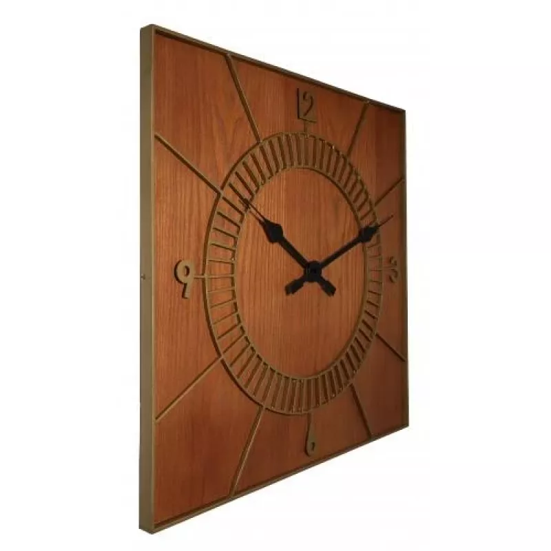 Reloj de pared NeXtime 3112br Wood Square, 50x50 cm, pared, marrón