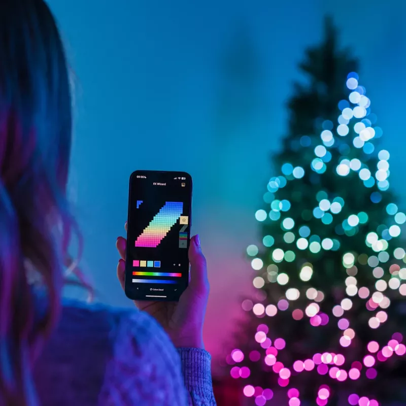 Twinkly Candies Luces de árbol de Navidad LED TWKP100RGB-T 6 m 100 luces con forma de perla