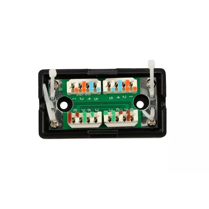 Toma de conexión Extralink para cable Cat5e UTP, plástico, negro, 1 puerto