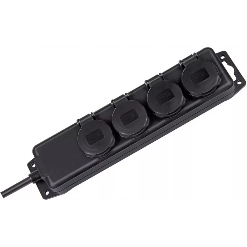 Base de enchufe de alargador Brennenstuhl IP44 4 tomas negro 2,0 m H07RN-F 3G1,5 - Alargador - AC 230 V - Tomas de salida: 4 - 2 m (1159960)