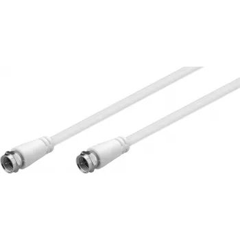 Goobay Cable de antena SAT (Clase A, >85 dB), doble apantallado, 5 m, blanco - conector macho F > conector macho F (totalmente apantallado) (66624)