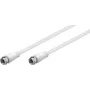 Goobay Cable de antena SAT (Clase A, >85 dB), doble apantallado, 5 m, blanco - conector macho F > conector macho F (totalmente apantallado) (66624)