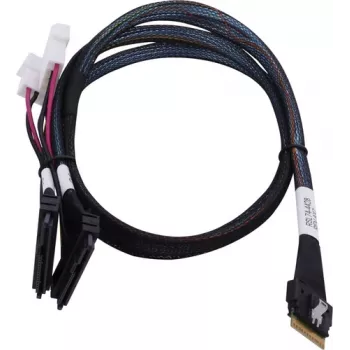 Cable SAS ADAPTEC Microchip Technology 2305500-R SlimSAS ×8 a 2×2SFF-8639 U.2, 0,8 m, negro