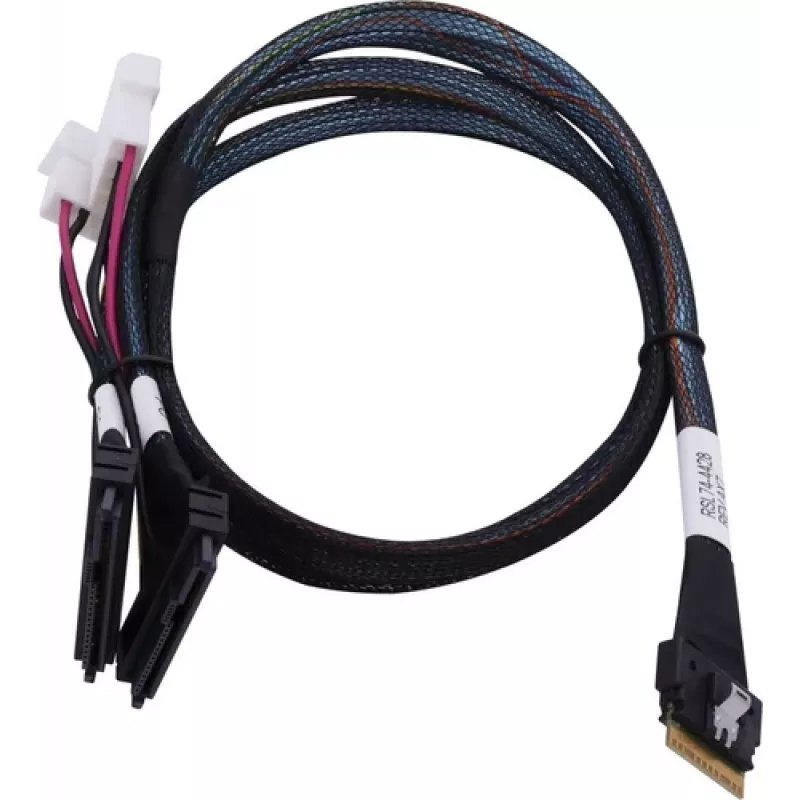 Cable SAS ADAPTEC Microchip Technology 2305500-R SlimSAS ×8 a 2×2SFF-8639 U.2, 0,8 m, negro