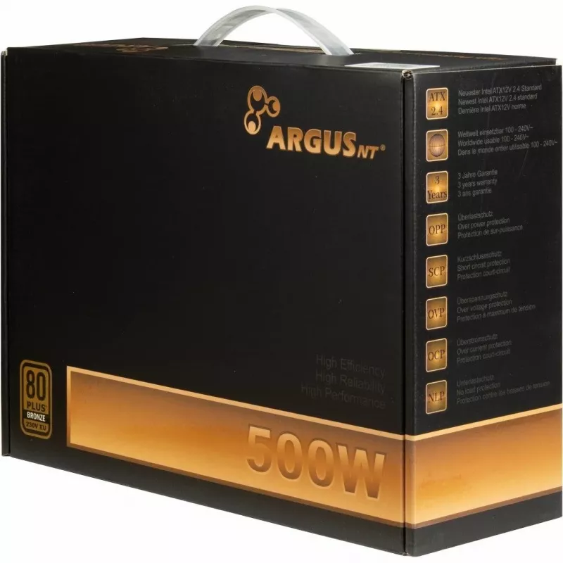 Fuente de alimentación Inter-Tech ArgusNT BPS-500 500 W 20+4 pin ATX ATX Negra