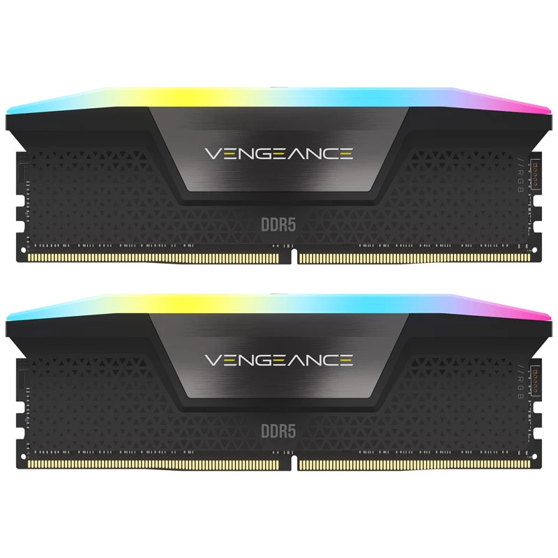 DIMM 64 GB DDR5-5600 (2x 32 GB) Kit dual, Memoria RAM negra, CMH64GX5M2B5600C40, Vengeance RGB, INTEL XMP