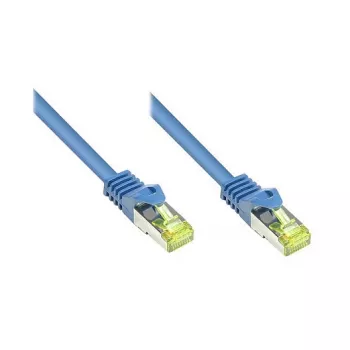 Cable de red RJ45 con cable Cat.7 y protección de palanca (RNS®), S/FTP, PiMF, libre de halógenos, 600 MHz, OFC, azul, 30 m, Good Connections® (8070R-300B)