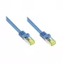 Cable de red RJ45 con cable Cat.7 y protección de palanca (RNS®), S/FTP, PiMF, libre de halógenos, 600 MHz, OFC, azul, 30 m, Good Connections® (8070R-300B)