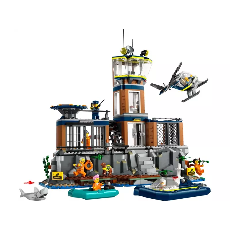 LEGO City Set de construcción Comisaría de policía Isla Prisión 60419 — 980 piezas, 7 minifiguras, 370×400×160 mm