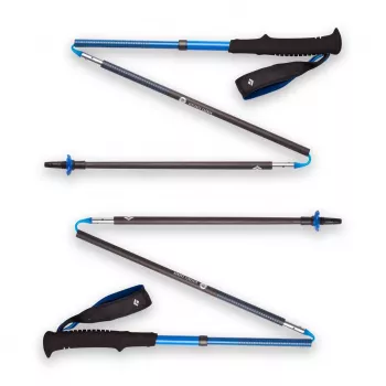 Bastón de trekking Black Diamond Distance Carbon Z-Pole, caña de carbono, plegable plegado en Z, 296 g, 44–130 cm