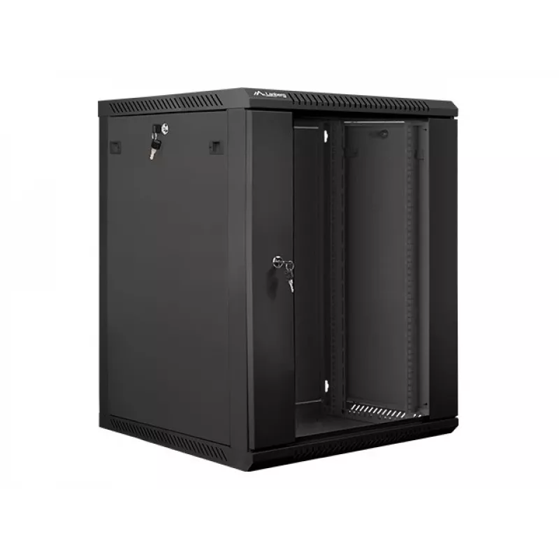 Armario de instalación de pared Lanberg 19'' 15U 600x600mm negro (puerta de cristal)