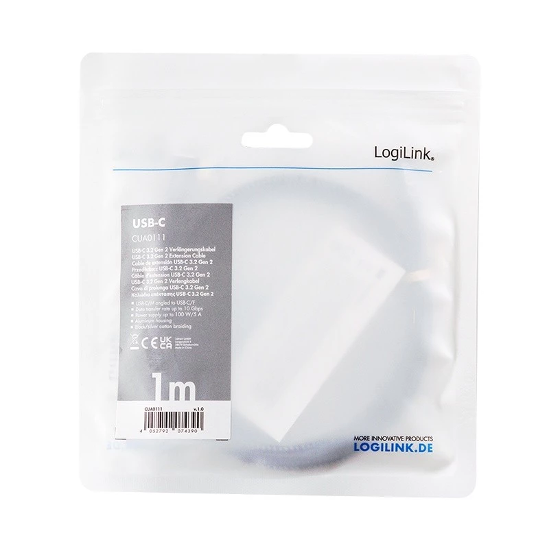 USB 3.2 Gen2 Type-C a conector hembra USB-C, PD, 1 m