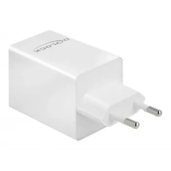 Cargador DeLOCK USB GaN cargador USB Type-C PD 3.0 y USB Type-A 48 W