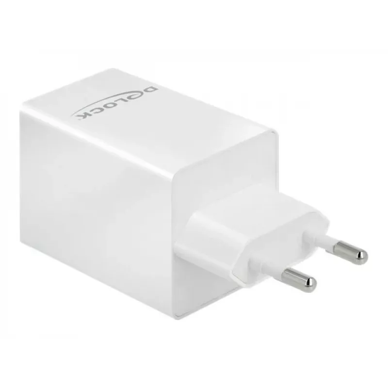 Cargador DeLOCK USB GaN cargador USB Type-C PD 3.0 y USB Type-A 48 W