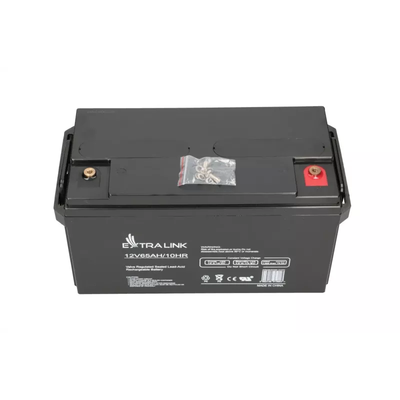 Batería de plomo-ácido sellada Extralink Akkumulator AGM 12V 65Ah, VRLA, negro, 1 ud.