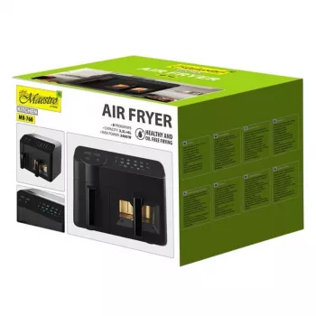 Freidora de aire eléctrica Maestro MR-760 – aparato de sobremesa con doble construcción, 3,5 L + 6 L, control táctil, 2000–2400 W, negro