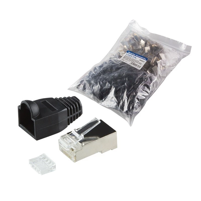 Conector de cable RJ45 LogiLink MP0022 negro transparente