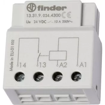 Relé Finder para caja empotrada o caja de interruptor 13.31.9.024.4300 24 V/DC 1 contacto de cierre 12 A 250 V/AC (13.31.9.024.4300)