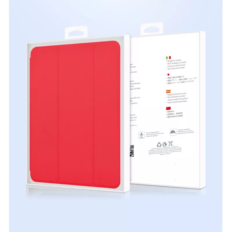 Funda de piel para tablet Devia para iPad Air 2019 / iPad Pro 10.5 con ranura para lápiz, Roja