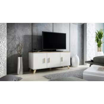 Aparador Cama LOTTA 150 3D blanco + roble sonoma