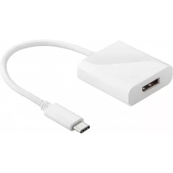 Adaptador USB-C™ a DisplayPort Wentronic Goobay, blanco - para conectar dispositivos USB-C™ y DisplayPort (66257)