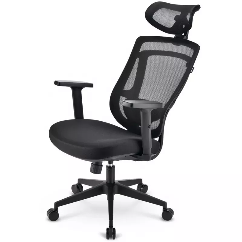 Silla de oficina Sharkoon OfficePal C10 – negra, diseño ergonómico, altura ajustable