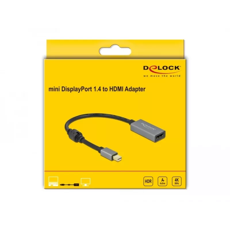 Adaptador activo mini DisplayPort 1.4 a HDMI DeLOCK 66570