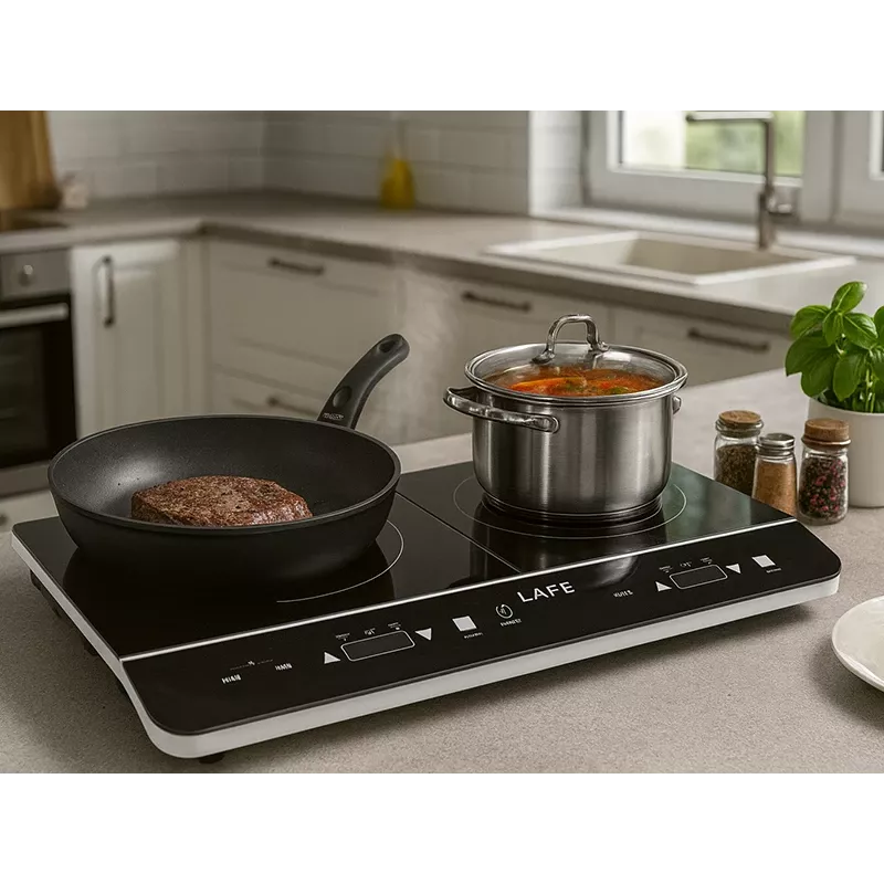 Placa de cocina Lafe DuoChef CIY002, 2 zonas de cocción, control táctil