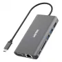 Hub USB Unitek uHUB O8+ con cable USB 3.2 Gen 1 Type-C, gris, 100W Power Delivery