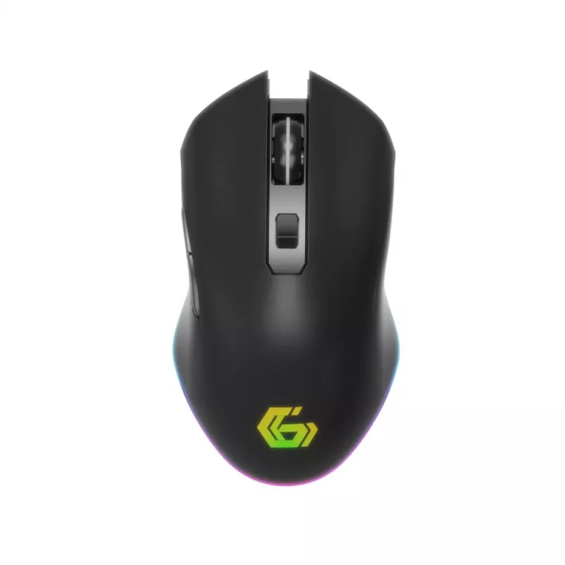 Ratón óptico inalámbrico RF Gembird MUSGW-6BL-02 — para diestros, 3200 DPI, 6 botones, negro, RGB